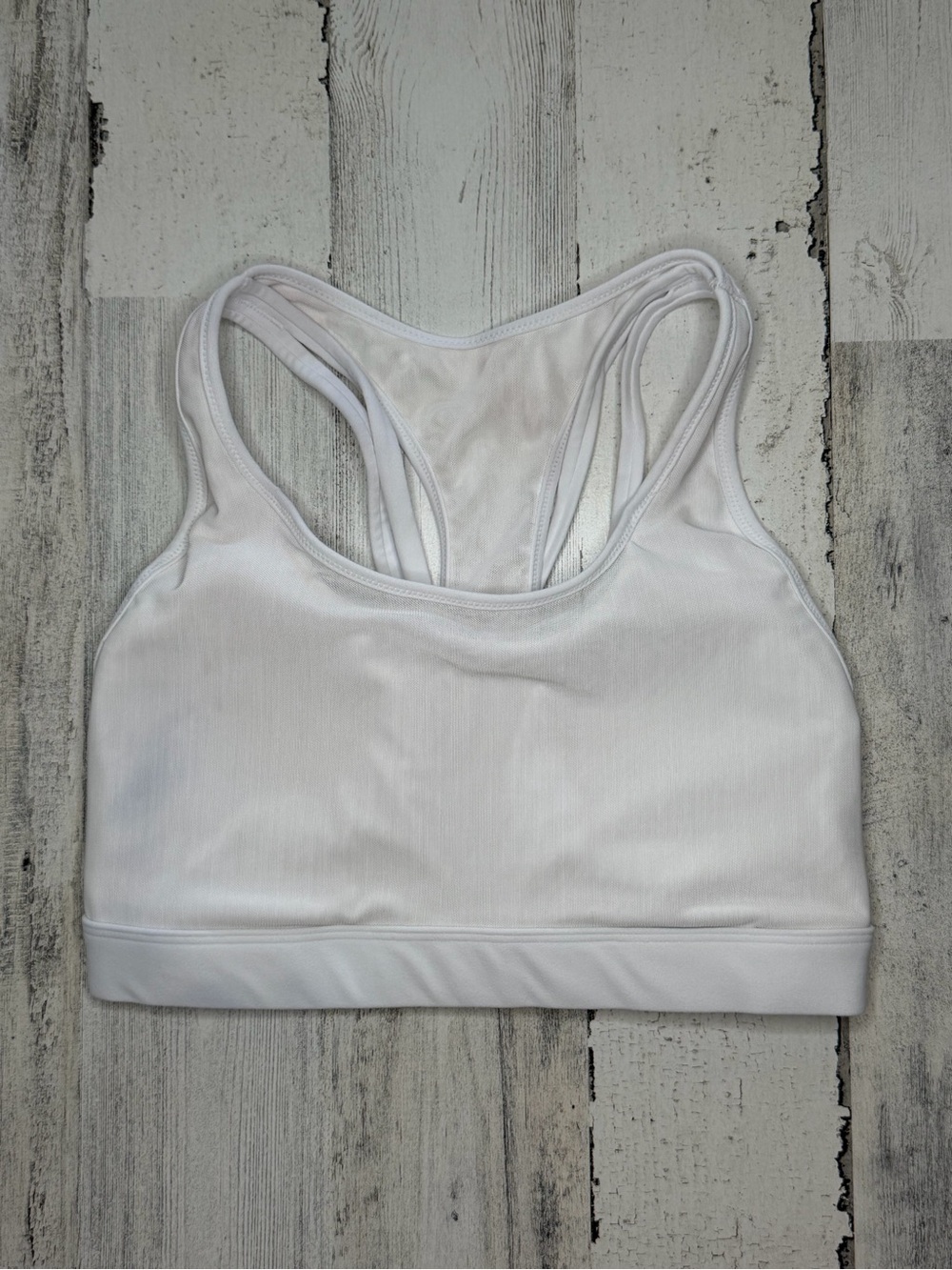 Fabletics White Mesh Strappy Racerback Sports Bra Size Small